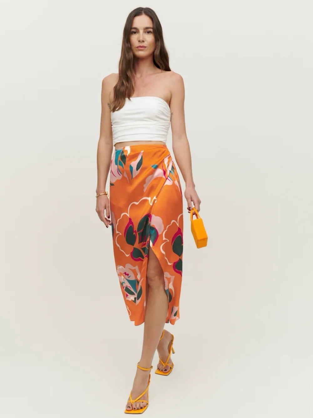 Reformation Sabine Midi Silk Skirt, Color Electra, Size 2